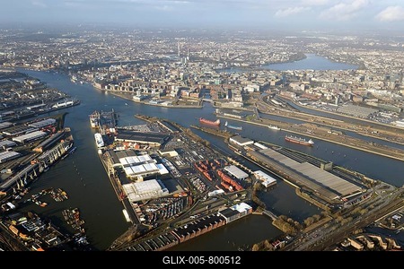Kleiner Grasbrook, Port of Hamburg, Hamburg, Germany-stock-foto