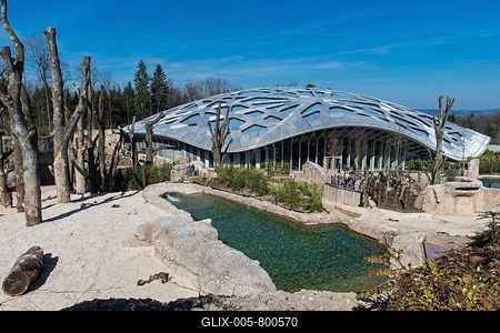 Elephant house, Kaeng Krachan Elephant Park, Zürich Zoological Garden, Zürich, Switzerland-stock-foto