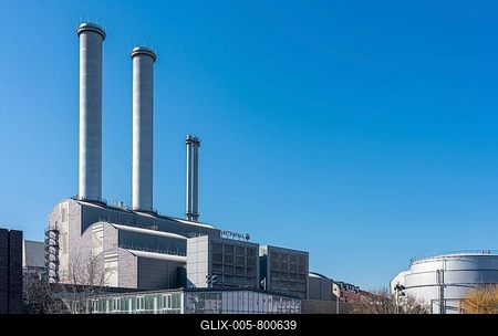 Vattenfall power plant at Schillingbrücke in Berlin, Germany-stock-foto