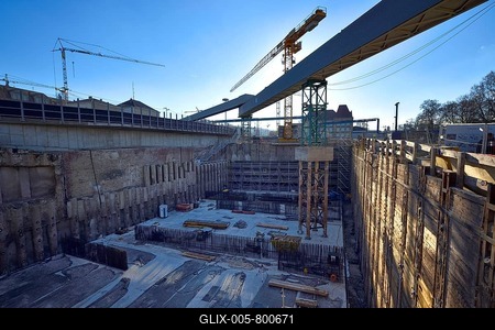 Excavation, construction site, Stuttgart 21, S21, Stuttgart, Baden-Württemberg, Germany-stock-foto