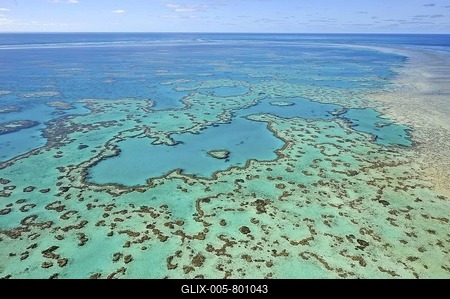 Aerial view of the ocean floor, Heart Reef, heart-shaped reef, Great Barrier Reef World Heritage Area, Great Barrier Reef, UNESCO World Heritage Site, Queensland, South Pacific, Australia-stock-foto