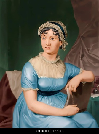 Jane Austen, 1775  1817, English novelist, digitally edited-stock-foto