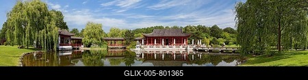 Panorama Chinese Garden Gardens of the World Marzahn Berlin Germany-stock-foto