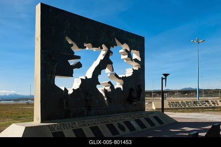 Memorial to the Falkland War, Malvinas War, Ushuaia, Fireland, Patagonia, Argentina, South America-stock-foto