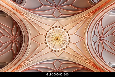 Interior, Decorated ceiling vault, Red City Hall, headquarter of the Berlin Senate, Berlin-Mitte, Berlin, Germany-stock-foto