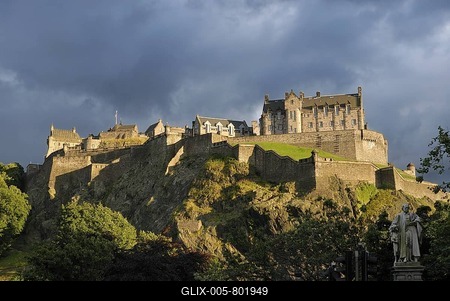 Edinburgh Castle in the evening light, Edinburgh, Scotland, Great Britain, Europe-stock-foto
