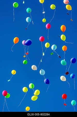 Colorful balloons rise to the sky, Bad Homburg vor der Höhe, Hesse, Germany-stock-foto