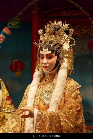 Costumed doll, female character of the Cantonese opera, Hong Kong Museum of History, Tsim Sha Tsui, Kowloon, Hong Kong, China-stock-foto