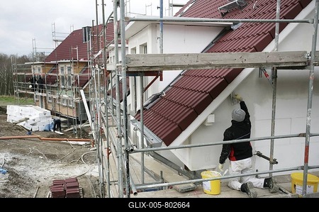 Isolation of a house, Essen, North Rhine-Westphalia, Germany-stock-foto