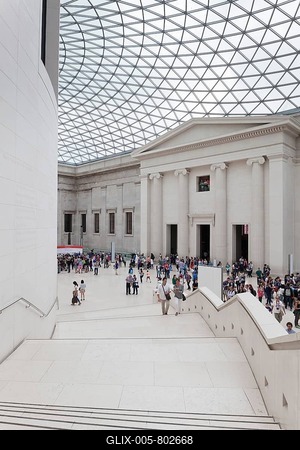 British Museum, Great Courtyard, architect Norman Foster, Bloomsbury, London, England, United Kingdom-stock-foto