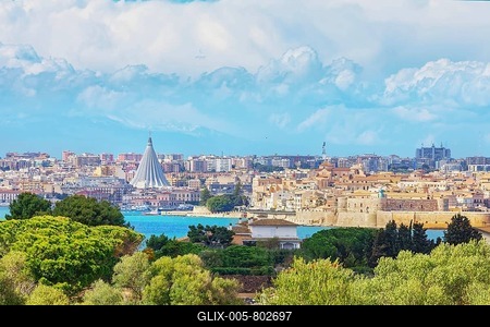 Syracuse skyline, Syracuse, Sicily, Italy-stock-foto