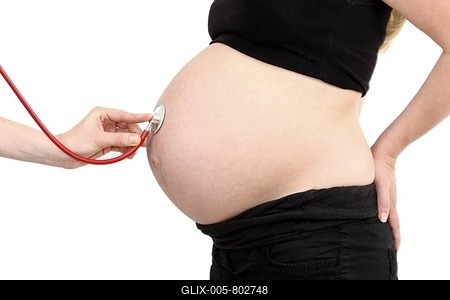 Pregnant woman, 9th month-stock-foto