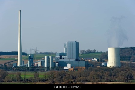 Zolling coal-fired power plant near Freising, Upper Bavaria, Bavaria, Germany, Europe, PublicGround-stock-foto