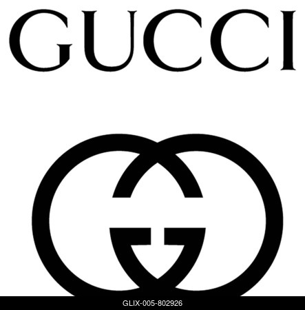 Gucci logo, luxury brand, fashion brand, optional, white background-stock-foto