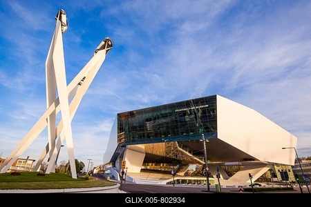 Porsche Museum and Sculpture Inspiration 911, Porscheplatz, artist Gerry Judah, Stuttgart-Zuffenhausen, Baden-Württemberg, Germany-stock-foto