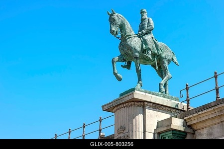 Equestrian statue of King Leopold II of Belgium, Ostend, West Flanders, Belgium-stock-foto