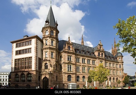 Backside of the Wiesbadener town hall, Wiesbaden, Hessen, Germany.-stock-foto