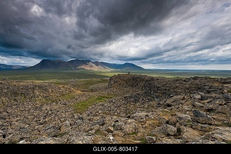 Borgarvirki fortress, Borgarás mountain, northern Iceland, Iceland, Europe-stock-foto
