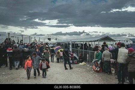 Idomeni refugee camp on the Greek Macedonia border, Idomeni, Central Macedonia, Greece-stock-foto