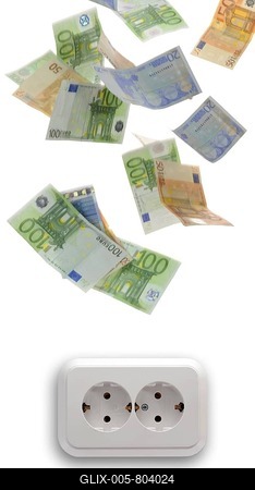 Symbolic image for saving energy, profit by energy production, energy costs-stock-foto
