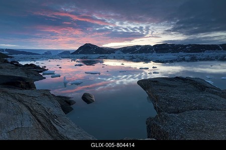 View of the continental ice sheet, Johan Petersen Fjord, East Greenland, Greenland-stock-foto