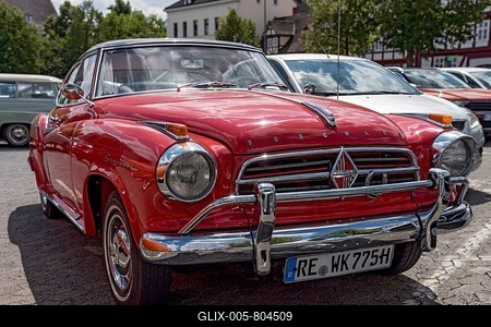 Vintage Borgward Isabella Coupé with white-band tyres, luxury car, year of construction 1954 to 1961, Bad Hersfeld, Hesse, Germany-stock-foto