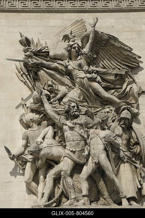 Relief sculpture, Departure of the Volunteers of '92 commonly called La Marseillaise, Arc de Triomphe, triumphal arch, Paris, France, Europe-stock-foto