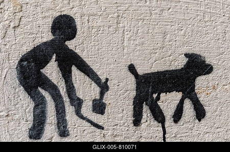 No dog pooping warning sign painted on a wall, Old Tbilisi, Georgia-stock-foto