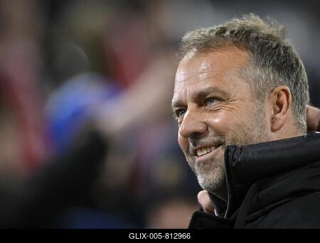 National coach coach Hans-Dieter Hansi Flick interview, CL, Champions League match, Allianz Arena, Munich, Bayern, Germany-stock-foto