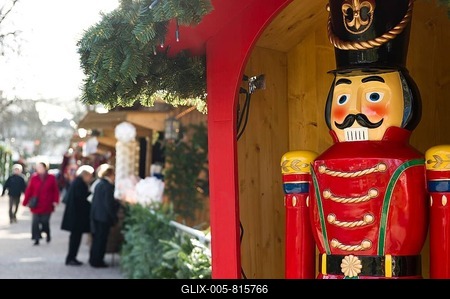 Nutcracker soldier, Christmas market, Baden-Baden, Baden-Wuerttemberg, Germany, Europe-stock-foto