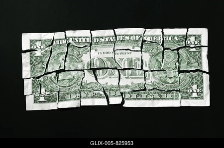Torn US dollar bill-stock-foto