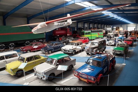 Cars, Rügen Railway and Technology Museum, Rügen, Mecklenburg-Western Pomerania, Germany-stock-foto