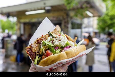 Döner Kebab, Fast Food, Imbiss, Berlin, Germany-stock-foto