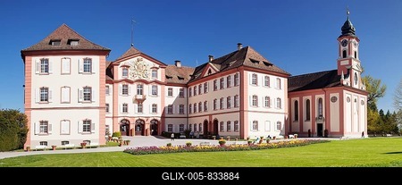 Castle and castle church, Mainau Island, Baden-Württemberg, Germany-stock-foto