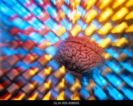 Brain, distorted, abstract, illustration, symbolic image for thinking-stock-foto