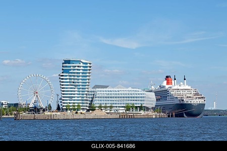 Marco Polo Tower, Unilever House, Queen Mary 2, HafenCity, Hamburg, Germany-stock-foto