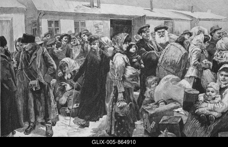 At the emigrant station in Ruhleben, Germany, Auswandererbahnhof Ruhleben was a transit and control station for emigrants on the Berlin-Hamburg railway near the Ruhleben freight station west of the then Berlin city area between 1891 and 1914. Here the emigrants had to register, disinfect themselves and undergo medical examinations in front of they were allowed to continue their journey to the ports in Bremerhaven and Hamburg, Historic, digital reproduction of an original 19th-century document-stock-foto