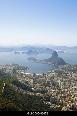 Sugar Loaf Panorama, front Praia de Botafogo, Rio de Janeiro, State of Rio de Janeiro, Brazil-stock-foto