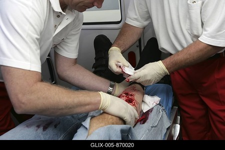 DEU Germany : Rescue paramedics ambulance fire service. Training situation. |-stock-foto