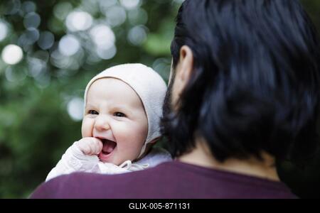 Father with baby, Bonn, Germany-stock-foto