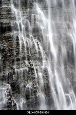 Water flowing down rocks, detail of a waterfall, Lisbon Falls, long exposure, near Graskop, Mpumalanga, South Africa-stock-foto