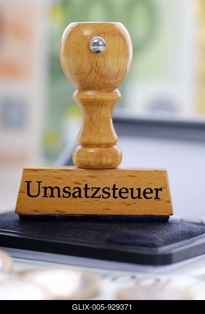 Stamp with the writing Umsatzsteuer, German for sales tax-stock-foto