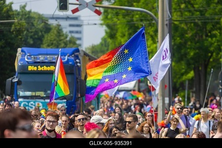 Christopher Street Day in Dresden, Dresden, Saxony, Germany-stock-foto