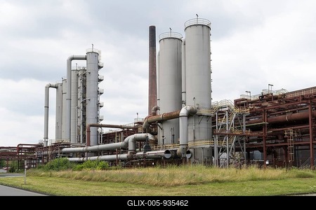 Chemical plant on the site of the coking plant, Zollverein Coal Mine Industrial Complex, UNESCO World Heritage Site, Route of Industrial Heritage, Essen, Ruhr area, North Rhine-Westphalia, Germany-stock-foto