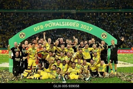 BVB Borussia Dortmund 09 celebrating title 2017, DFB-Pokalfinale, Olympiastadion Berlin, Germany-stock-foto