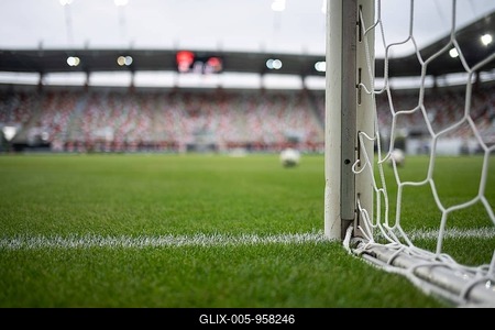Detail of the goal post at the football pitch in Lubin, Poland-stock-foto