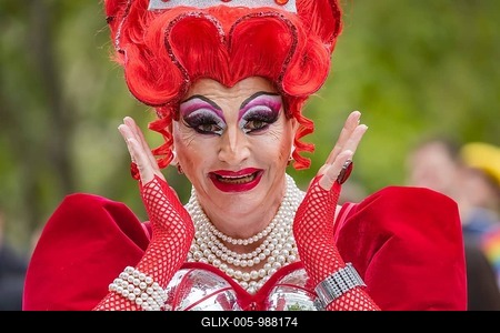 Dragqueen. Christopher Street Day, Pride demonstration as a sign of diversity, respect, acceptance and equality, Stuttgart, Baden-Württemberg, Germany-stock-foto