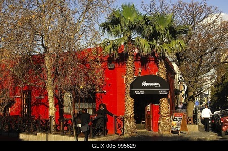 Cafe Manhattan, meeting point of the gay and lesbian scene, De Waterkant, Cape Town, South Africa, Africa-stock-foto