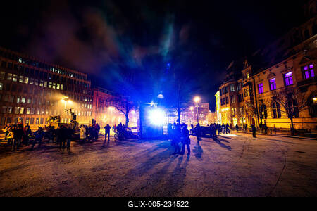 Bremen, Lichter der City,  beeindruckende Lichtprojektionen und Videoinszenierungen. Unter dem Motto ?Vier Jahreszeiten? (Vivaldi)-stock-foto