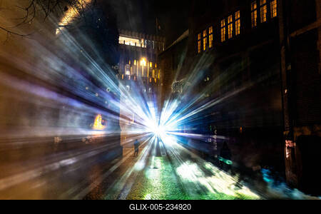 Bremen, Lichter der City,  beeindruckende Lichtprojektionen und Videoinszenierungen. Unter dem Motto ?Vier Jahreszeiten? (Vivaldi)-stock-foto